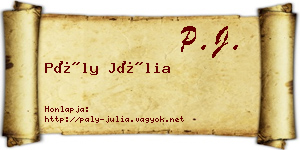 Pály Júlia névjegykártya